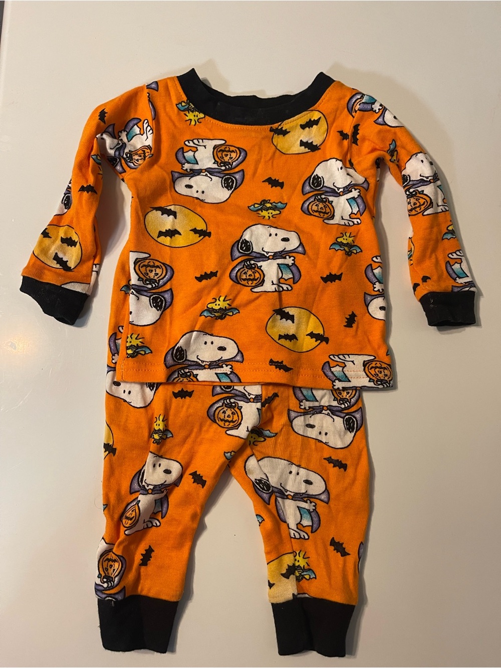 Peanuts Orange Halloween Snoopy Kids Pajama Set